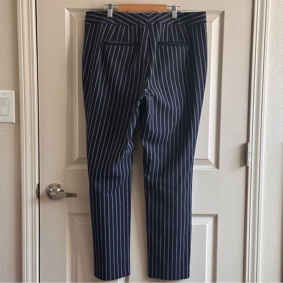 Ann Taylor Navy Striped Kate Fit Pants Women’s Size 12 Tall - Picture 3 of 8